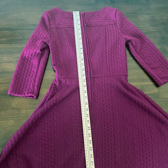 Modcloth Maroon Cable Knit Dress Size Small, 3/4 sleeve - Picture 5 of 13